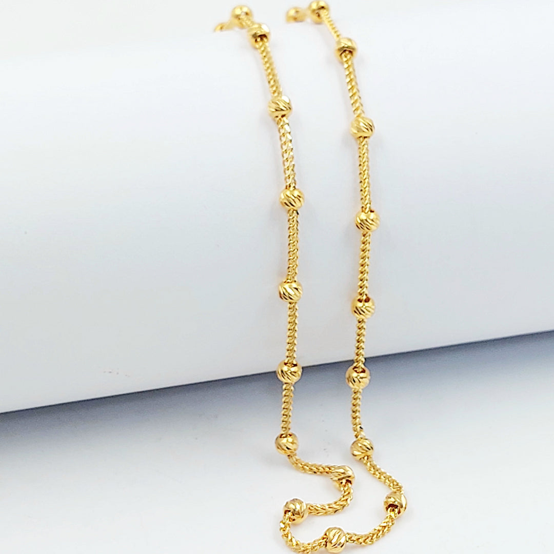 Zircon Studded Heart Anklet Made of 21K Gold by Saeed Jewelry 