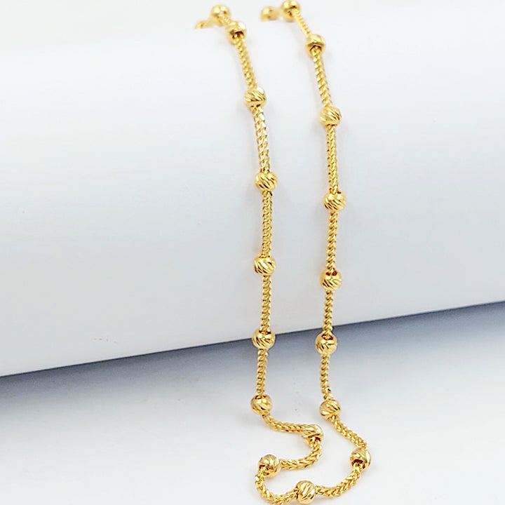 Zircon Studded Heart Anklet Made of 21K Gold by Saeed Jewelry 