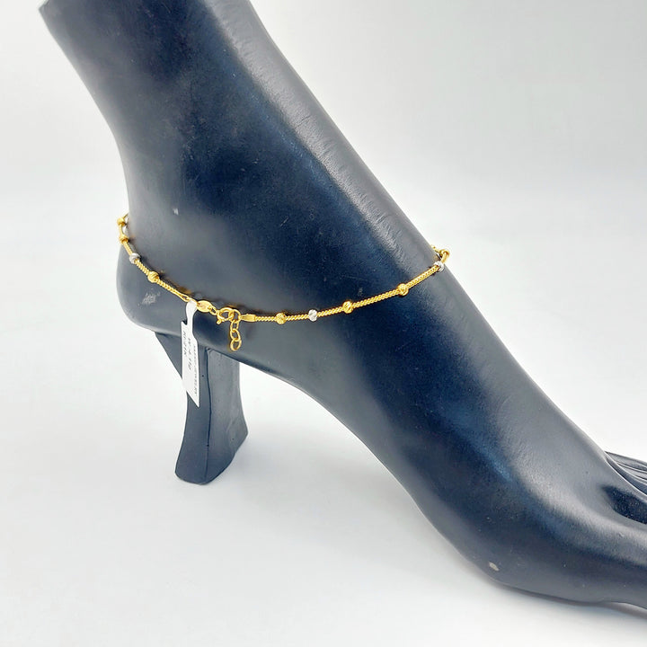Zircon Studded Heart Anklet Made of 21K Gold by Saeed Jewelry 
