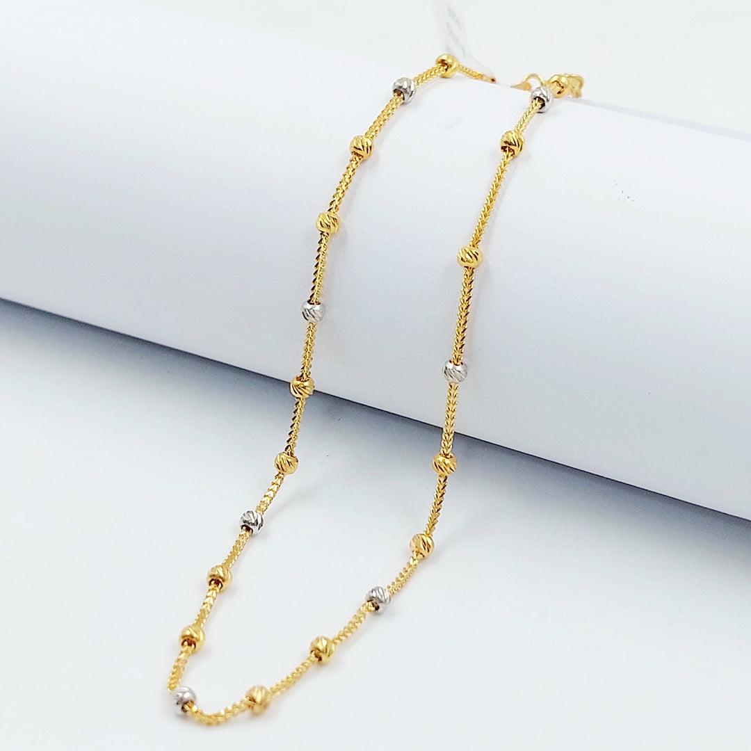 Zircon Studded Heart Anklet Made of 21K Gold by Saeed Jewelry 