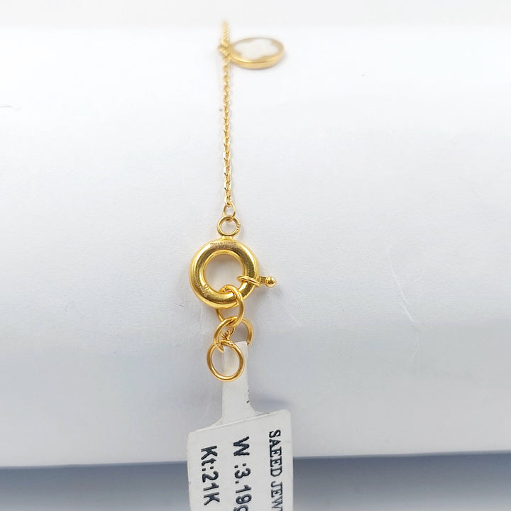 21K خلخال قلب مرصع-مجوهرات الشيخ سعيد-Saeed Jewelry 