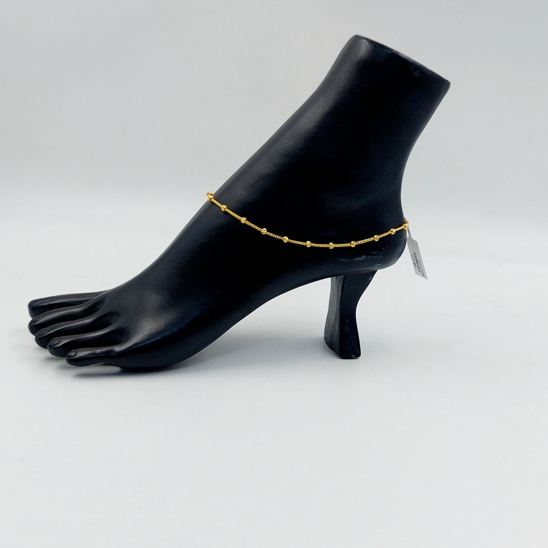 Zircon Studded Heart Anklet Made of 21K Gold by Saeed Jewelry 