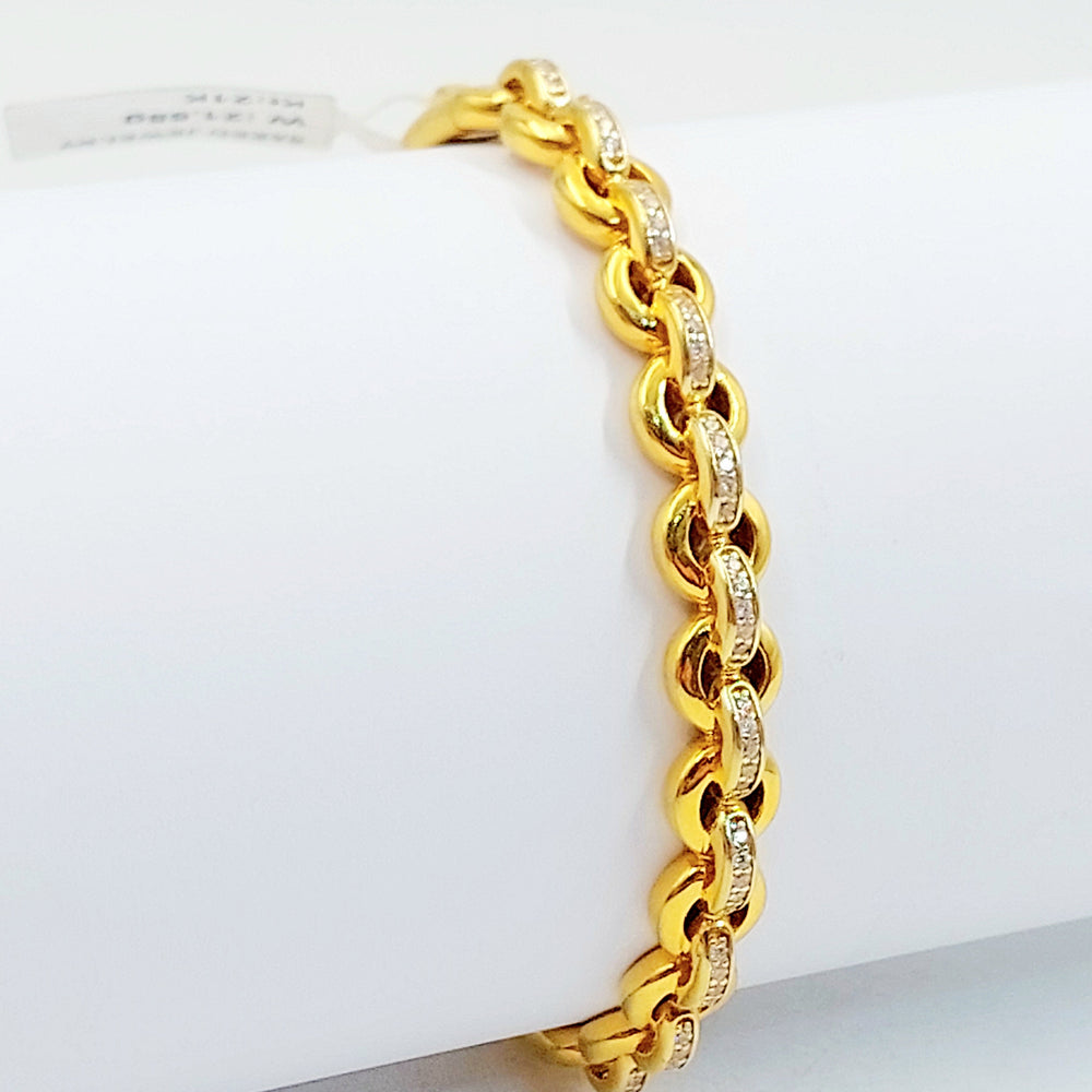21K اسوارة اكسترا مرصع-مجوهرات الشيخ سعيد-Saeed Jewelry 