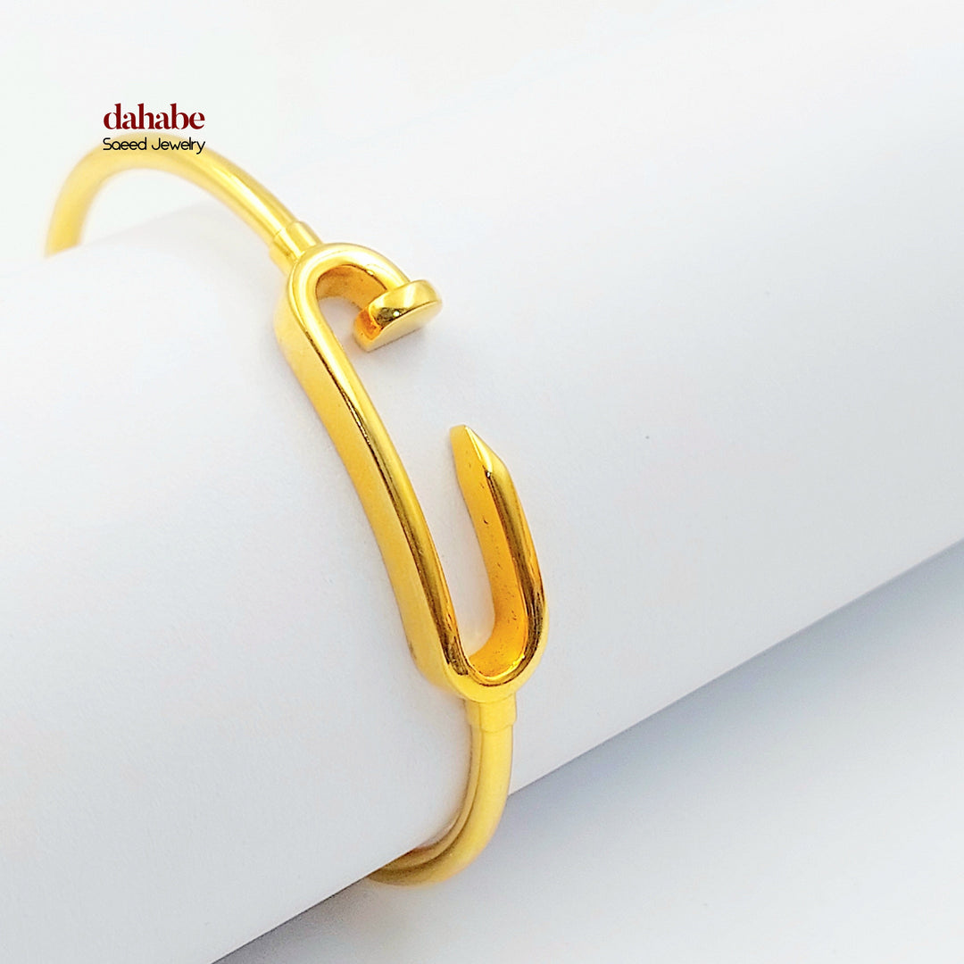 Nail Bangle Bracelet Made of 21K Gold by Saeed Jewelry 