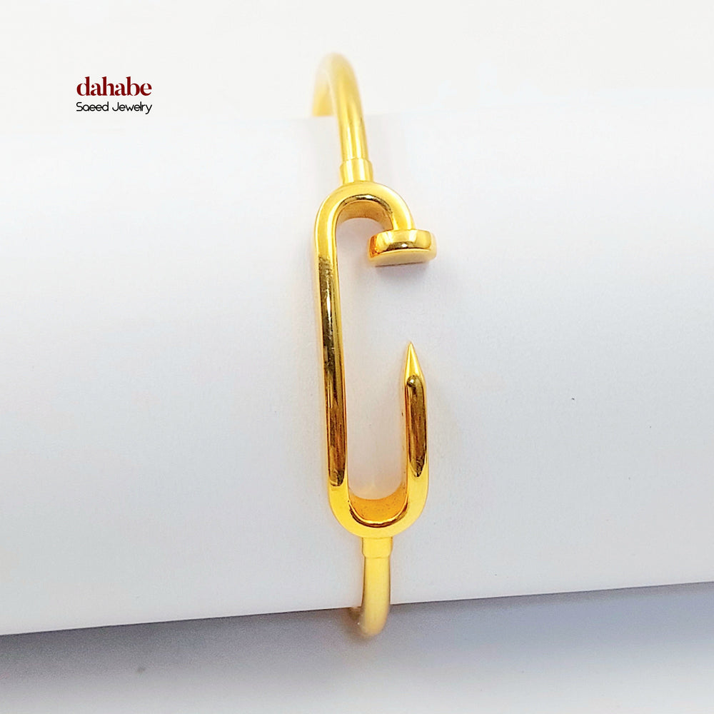 Nail Bangle Bracelet Made of 21K Gold by Saeed Jewelry 