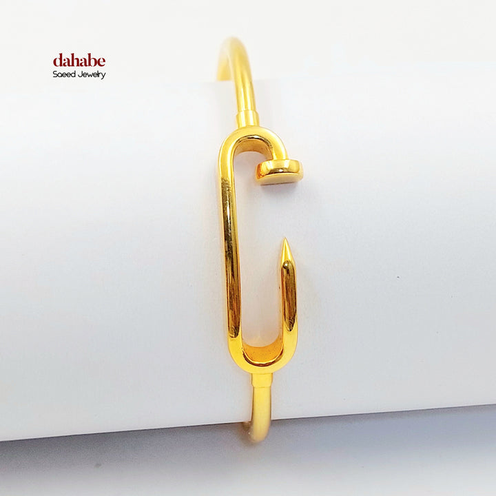 Nail Bangle Bracelet Made of 21K Gold by Saeed Jewelry 