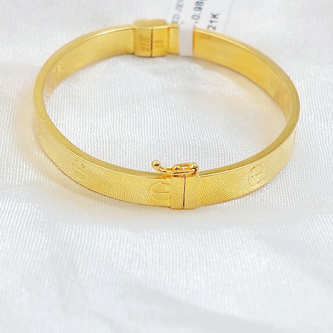 Figaro Bangle Bracelet Made of 21K Gold by Saeed Jewelry 