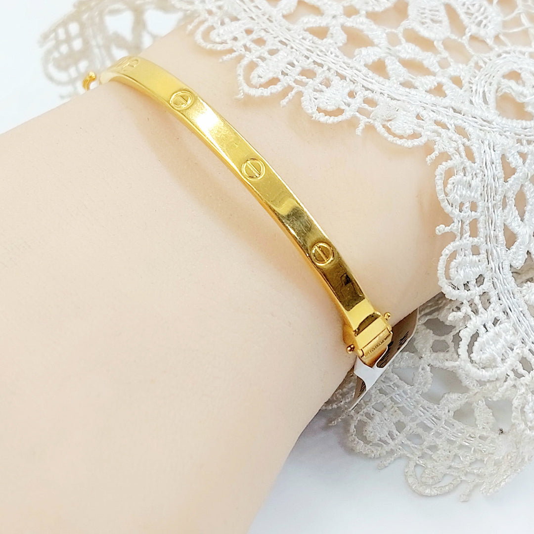 Figaro Bangle Bracelet Made of 21K Gold by Saeed Jewelry 