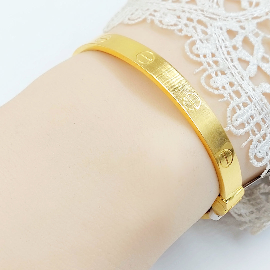 Figaro Bangle Bracelet Made of 21K Gold by Saeed Jewelry 