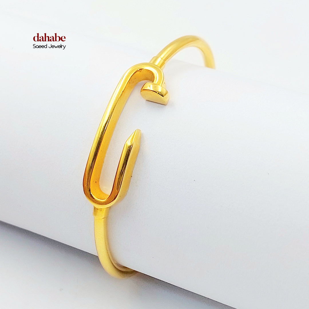 Nail Bangle Bracelet Made of 21K Gold by Saeed Jewelry 