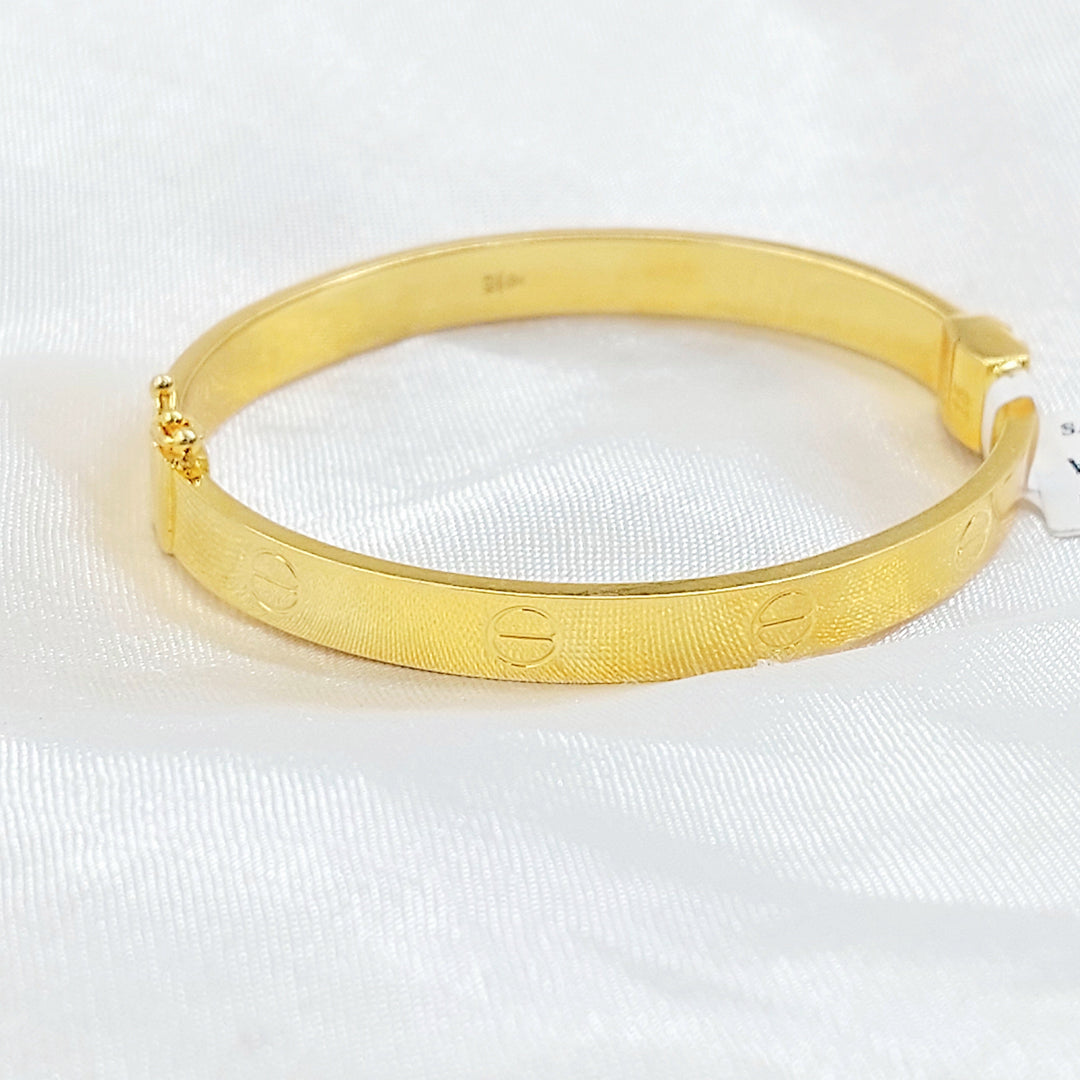 Figaro Bangle Bracelet Made of 21K Gold by Saeed Jewelry 