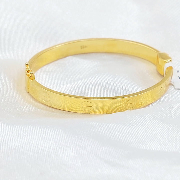 Figaro Bangle Bracelet Made of 21K Gold by Saeed Jewelry 