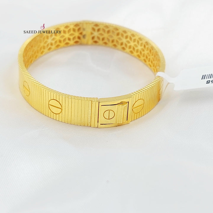 Figaro Bangle Bracelet Made of 21K Gold by Saeed Jewelry 