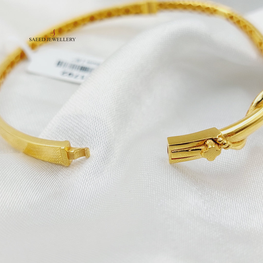 21K Gold Deluxe Turkish Bangle Bracelet by Saeed Jewelry - Image 4