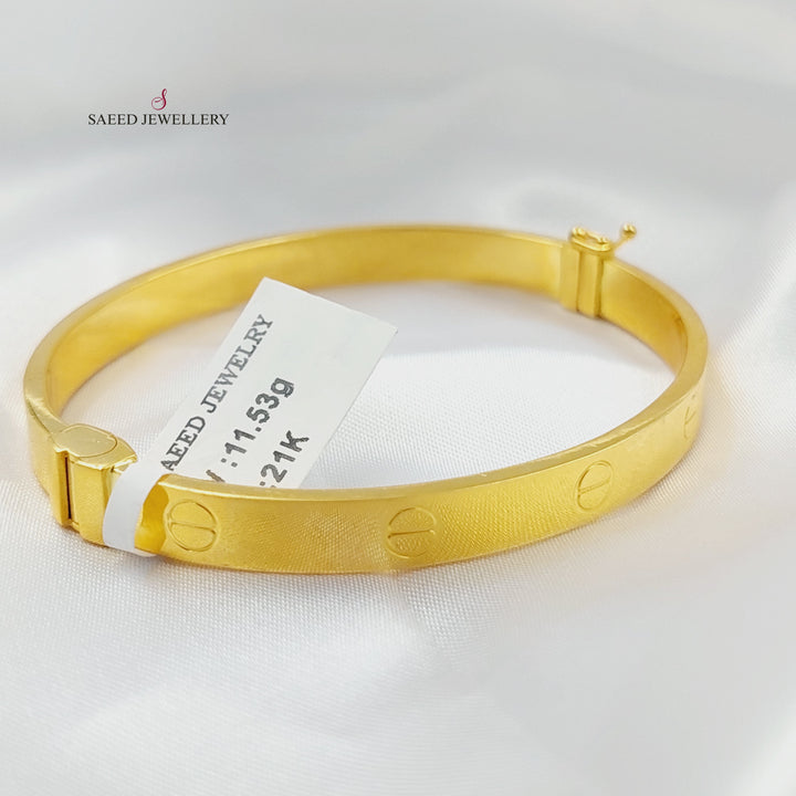 Figaro Bangle Bracelet Made of 21K Gold by Saeed Jewelry 