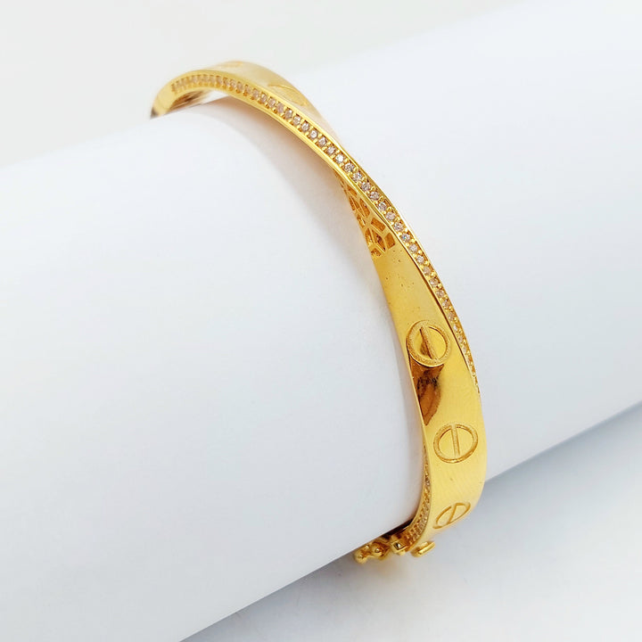 21K اسوارة فيجارو مرصع-مجوهرات الشيخ سعيد-Saeed Jewelry 