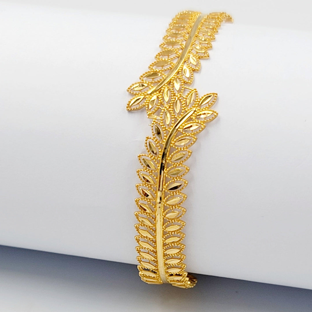 21K اسوارة ورق الشجر-مجوهرات الشيخ سعيد-Saeed Jewelry 
