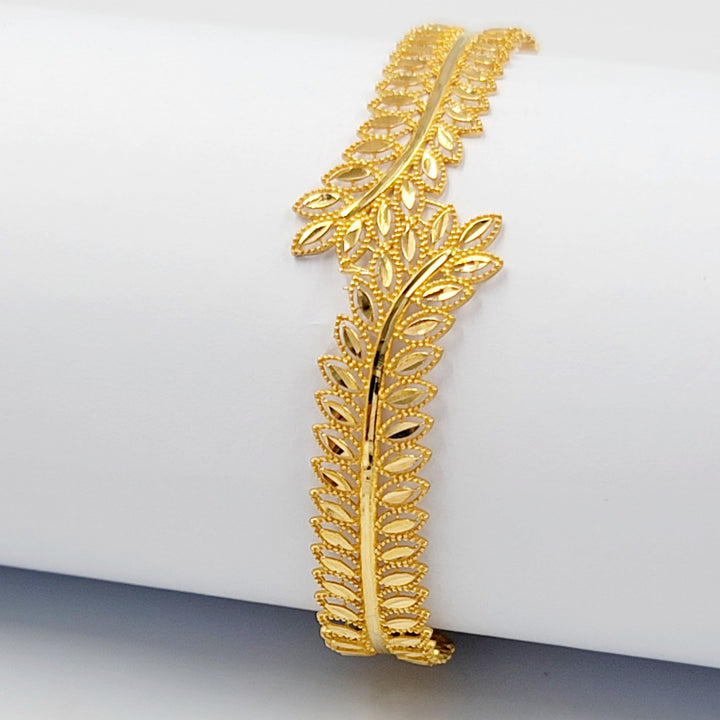 21K اسوارة ورق الشجر-مجوهرات الشيخ سعيد-Saeed Jewelry 