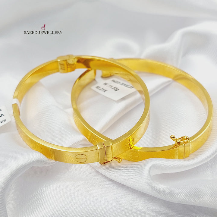 Figaro Bangle Bracelet Made of 21K Gold by Saeed Jewelry 