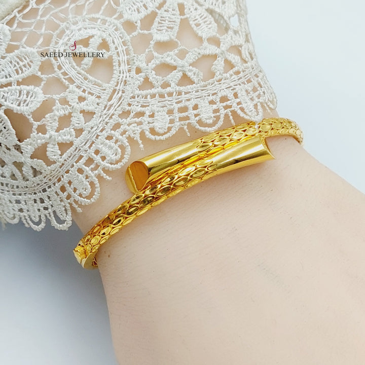 21K Gold Deluxe Turkish Bangle Bracelet by Saeed Jewelry - Image 5