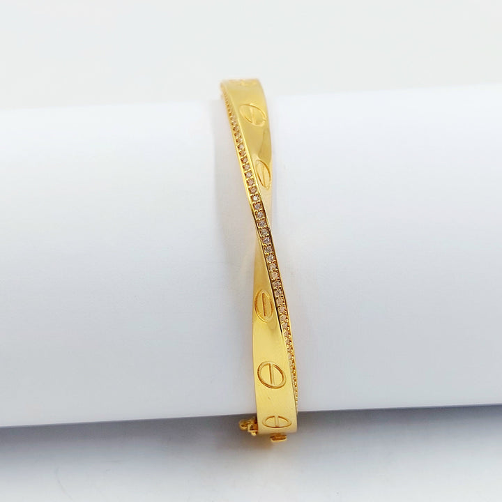 21K اسوارة فيجارو مرصع-مجوهرات الشيخ سعيد-Saeed Jewelry 