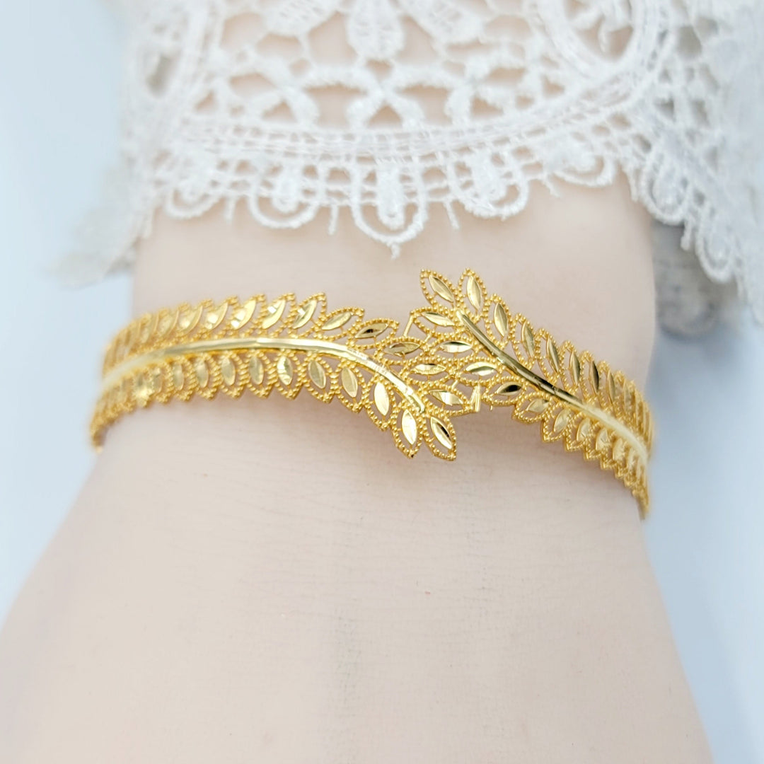 21K اسوارة ورق الشجر-مجوهرات الشيخ سعيد-Saeed Jewelry 