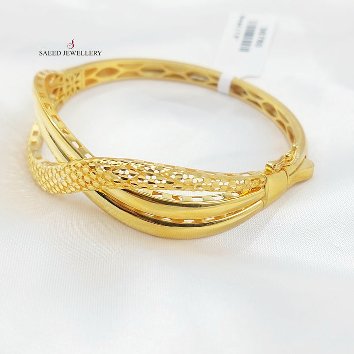 Deluxe Turkish Bangle Bracelet Made of 21K Gold by Saeed Jewelry 