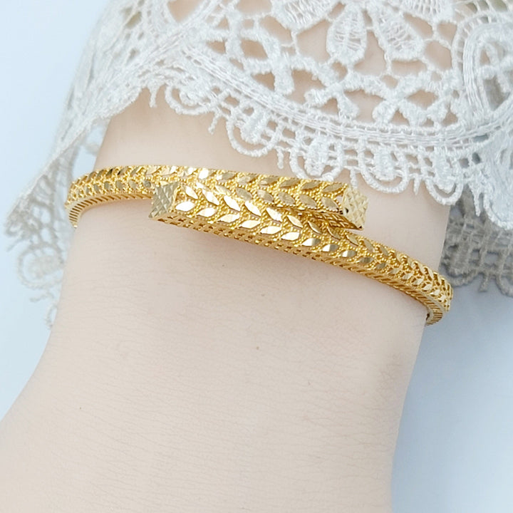 21K اسوارة ورق الشجر-مجوهرات الشيخ سعيد-Saeed Jewelry 