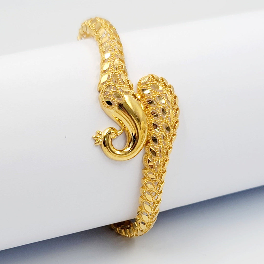 21K اسوارة ورق الشجر-مجوهرات الشيخ سعيد-Saeed Jewelry 