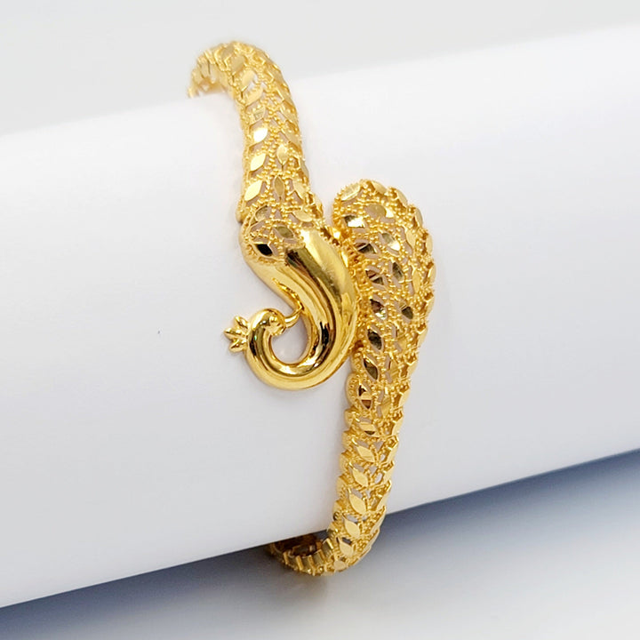 21K اسوارة ورق الشجر-مجوهرات الشيخ سعيد-Saeed Jewelry 