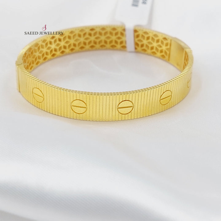 Figaro Bangle Bracelet Made of 21K Gold by Saeed Jewelry 