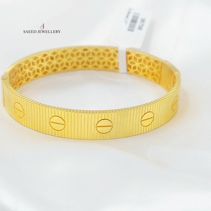 Figaro Bangle Bracelet Made of 21K Gold by Saeed Jewelry 