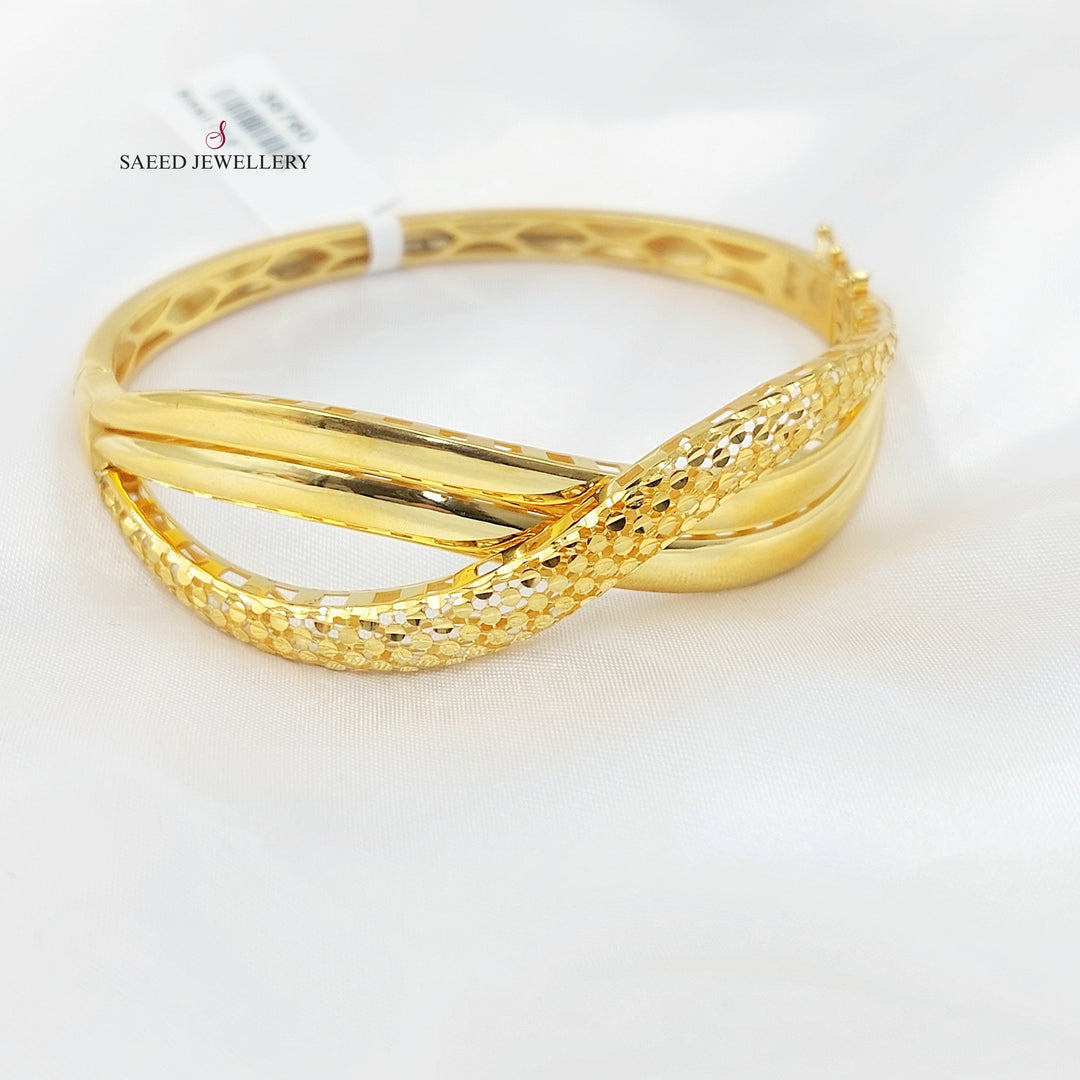 Deluxe Turkish Bangle Bracelet Made of 21K Gold by Saeed Jewelry 
