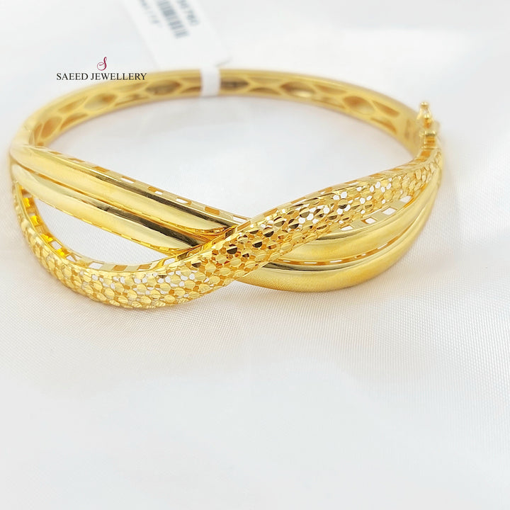 Deluxe Turkish Bangle Bracelet Made of 21K Gold by Saeed Jewelry 