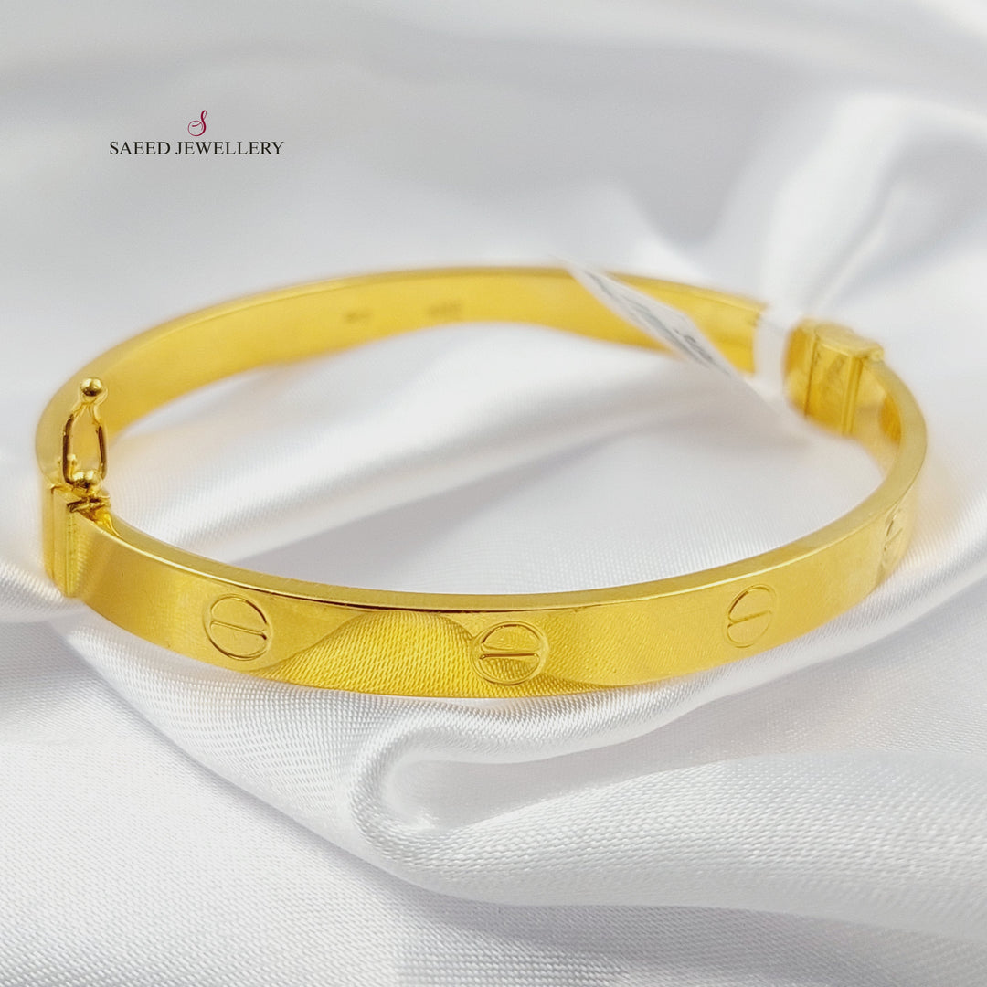Figaro Bangle Bracelet Made of 21K Gold by Saeed Jewelry 