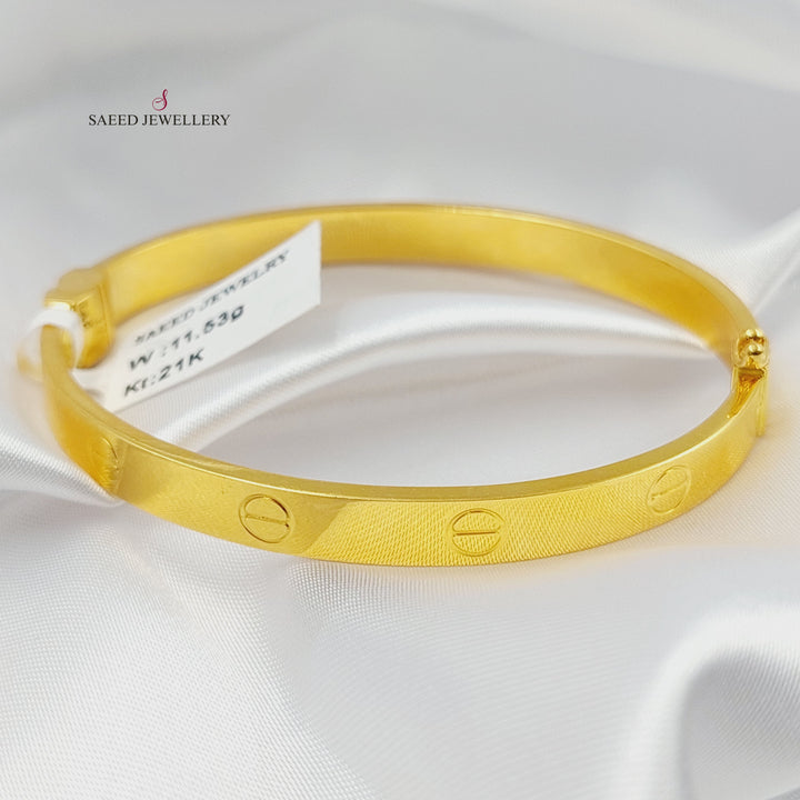 Figaro Bangle Bracelet Made of 21K Gold by Saeed Jewelry 