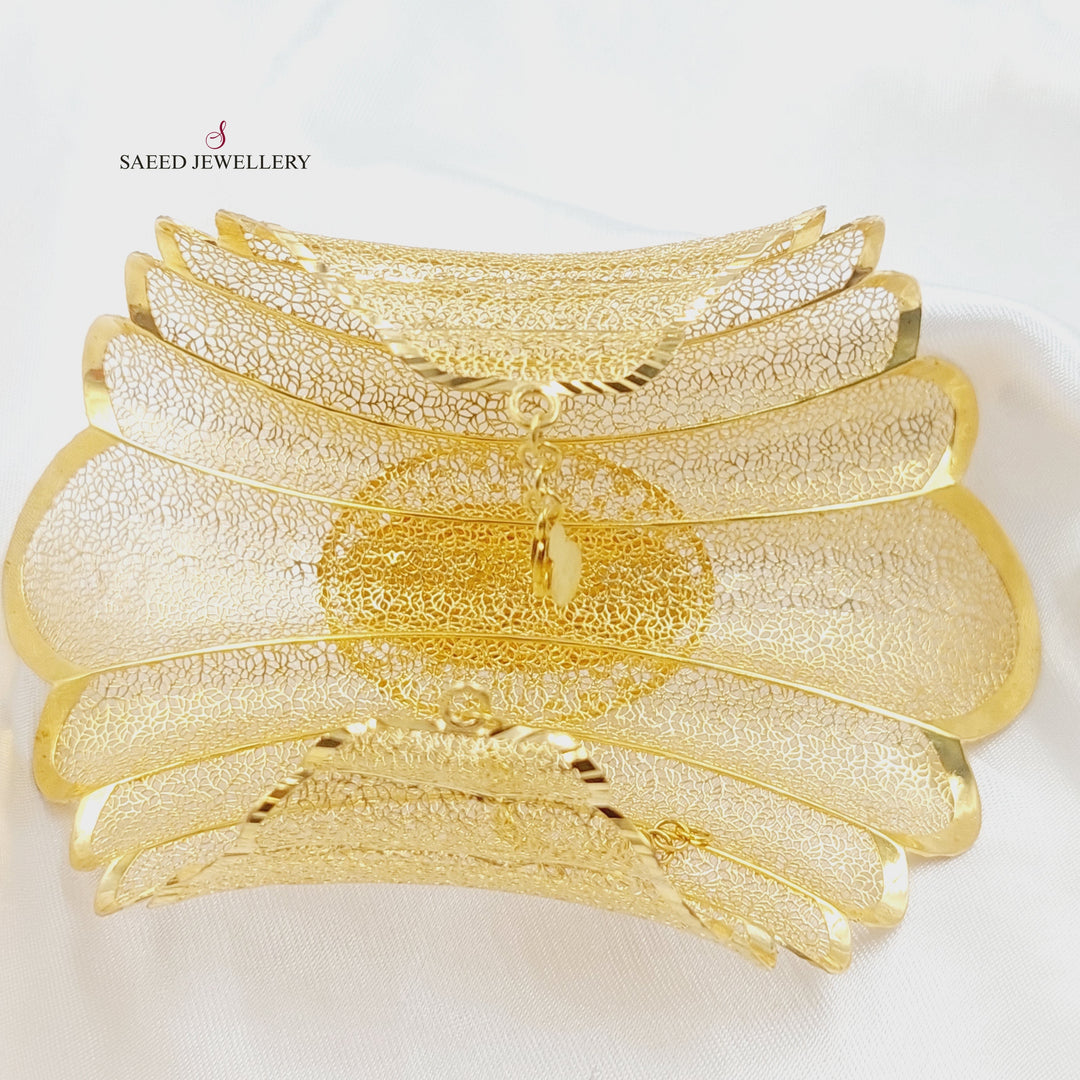 Ounce Rose Bangle Bracelet Made of 21K Gold by Saeed Jewelry 