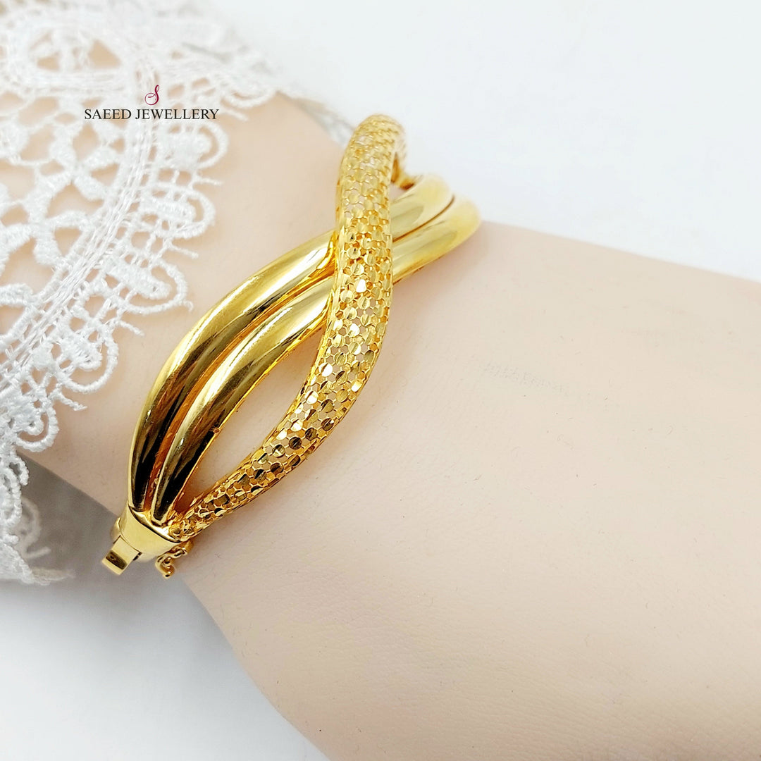 Deluxe Turkish Bangle Bracelet Made of 21K Gold by Saeed Jewelry 