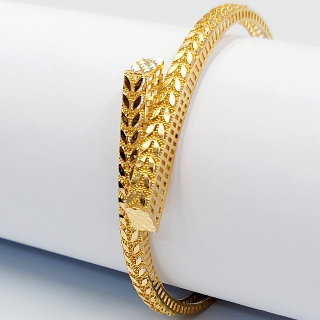 21K اسوارة ورق الشجر-مجوهرات الشيخ سعيد-Saeed Jewelry 