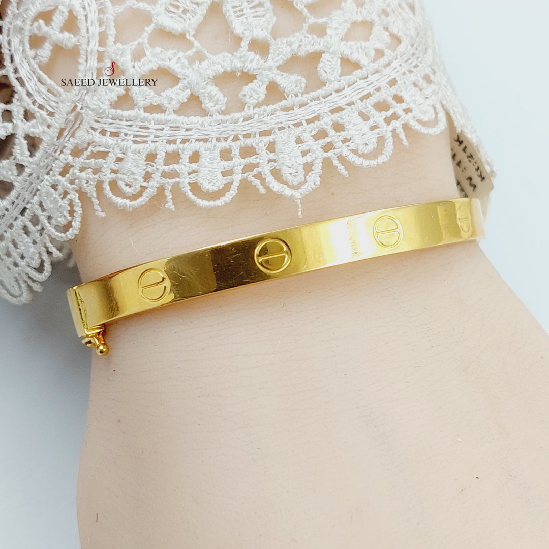 Figaro Bangle Bracelet Made of 21K Gold by Saeed Jewelry 
