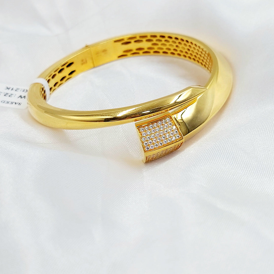 21K اسوارة مسمار مرصع-مجوهرات الشيخ سعيد-Saeed Jewelry 