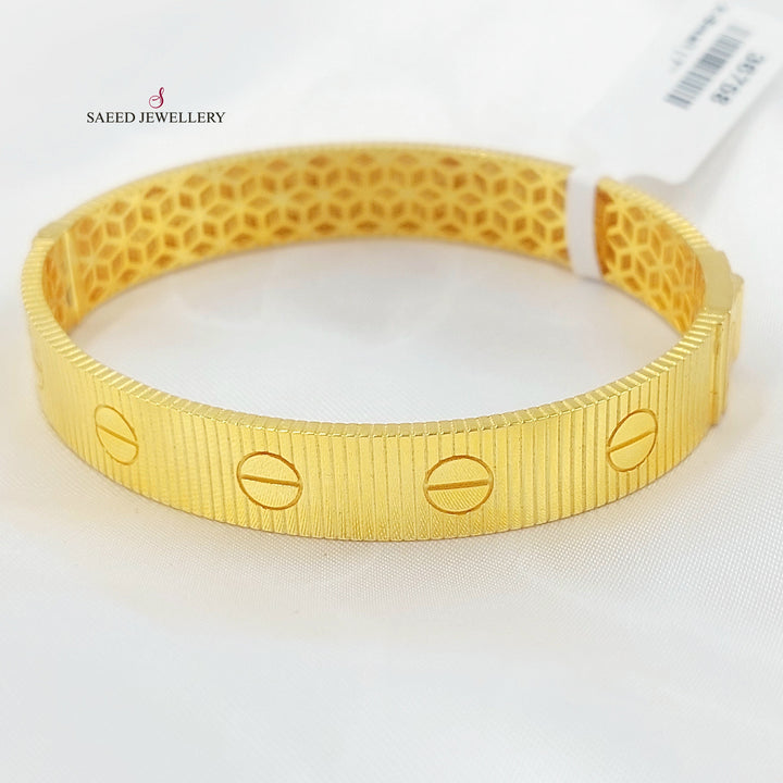 Figaro Bangle Bracelet Made of 21K Gold by Saeed Jewelry 