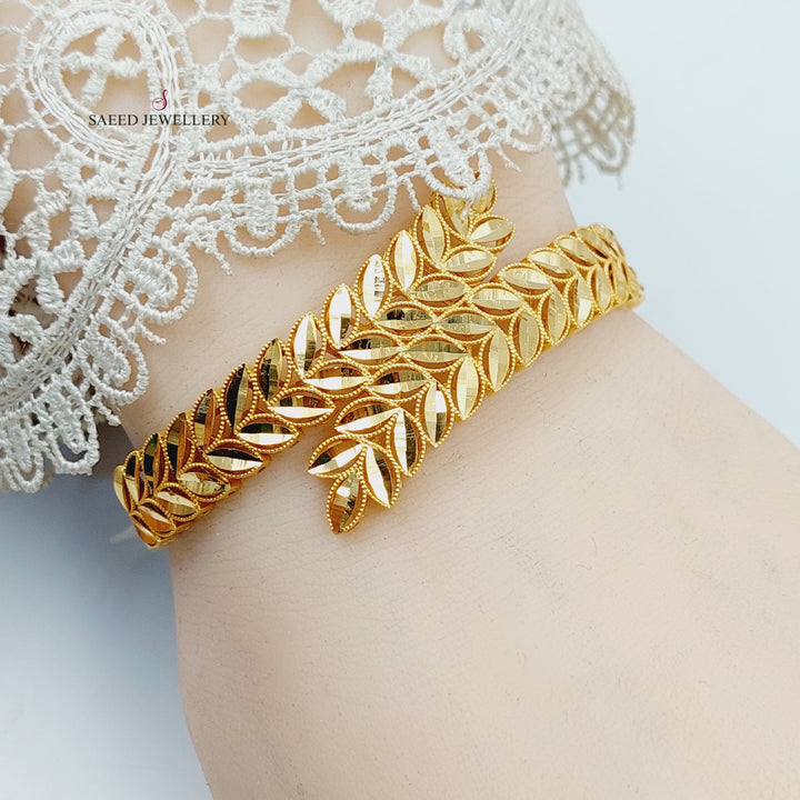 21K اسوارة ورق الشجر-مجوهرات الشيخ سعيد-Saeed Jewelry 