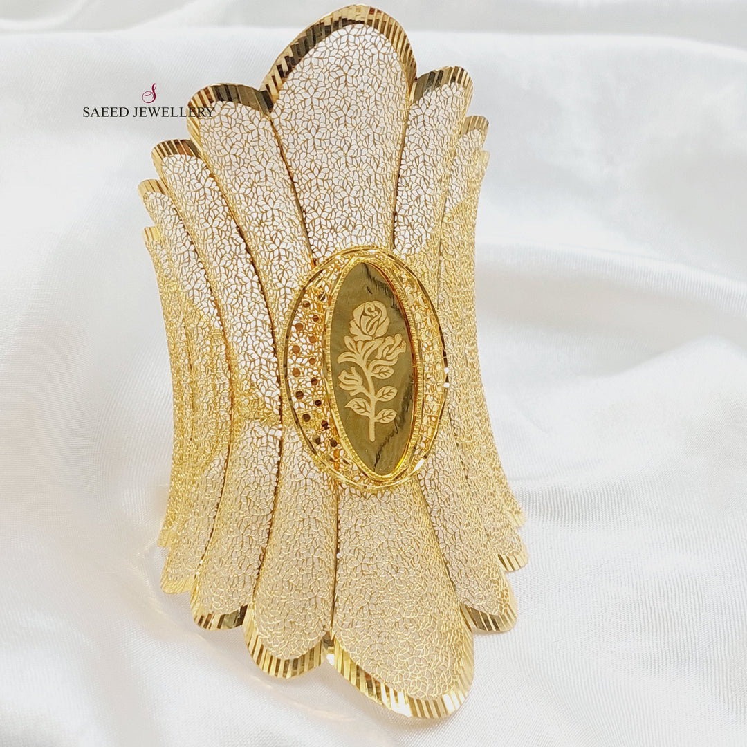 Ounce Rose Bangle Bracelet Made of 21K Gold by Saeed Jewelry 