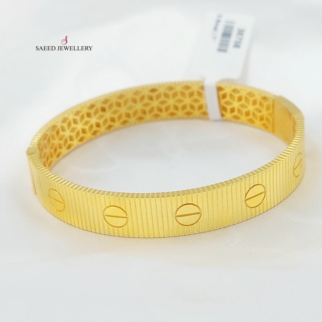 Figaro Bangle Bracelet Made of 21K Gold by Saeed Jewelry 