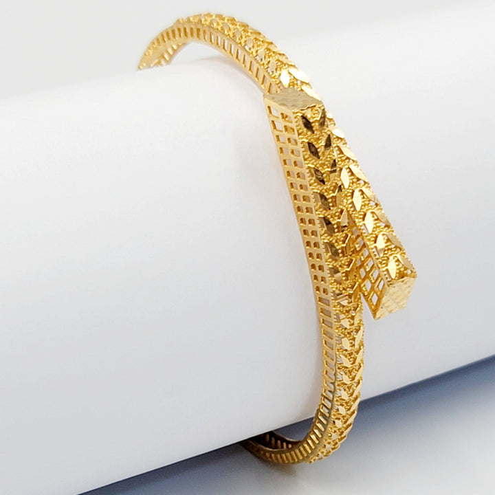 21K اسوارة ورق الشجر-مجوهرات الشيخ سعيد-Saeed Jewelry 