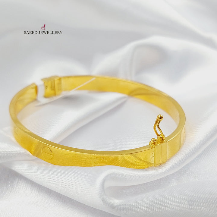 Figaro Bangle Bracelet Made of 21K Gold by Saeed Jewelry 