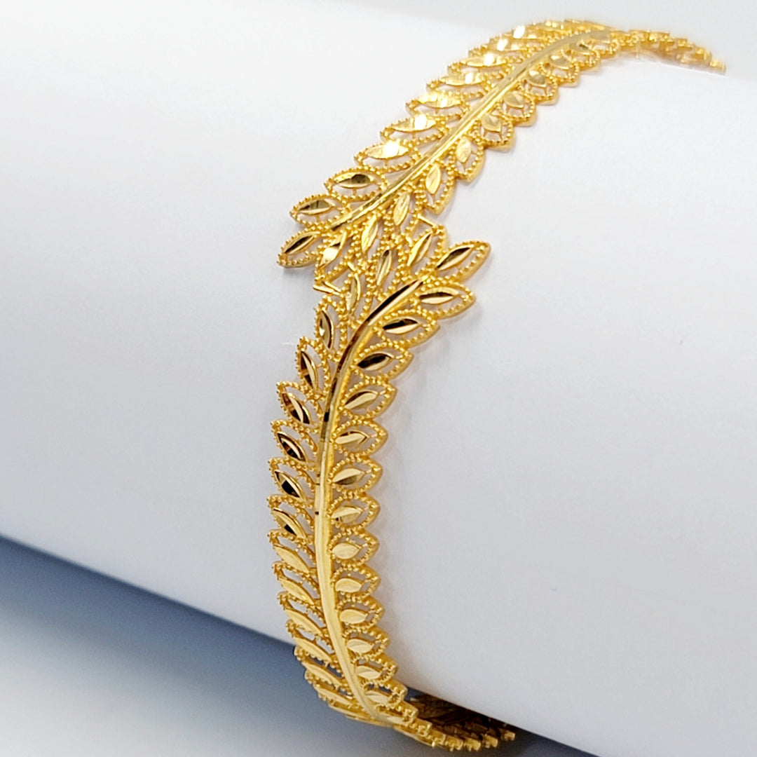 21K اسوارة ورق الشجر-مجوهرات الشيخ سعيد-Saeed Jewelry 
