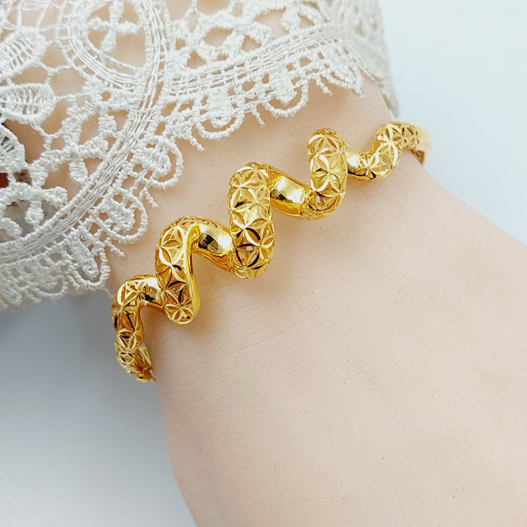 21K Gold Deluxe Snake Bangle Bracelet by Saeed Jewelry - Image 5