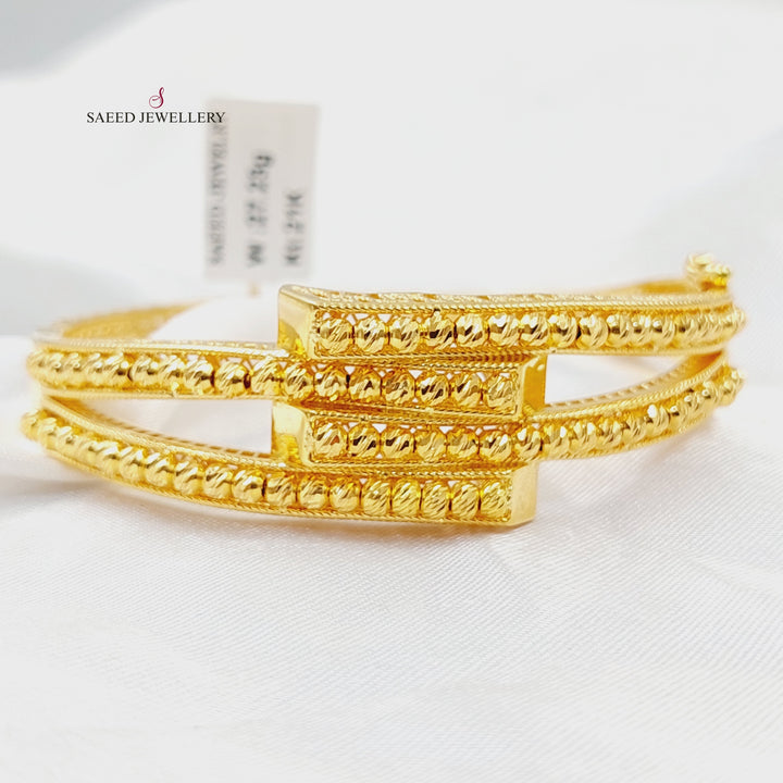 21K Gold Deluxe Balls Bangle Bracelet by Saeed Jewelry - Image 1